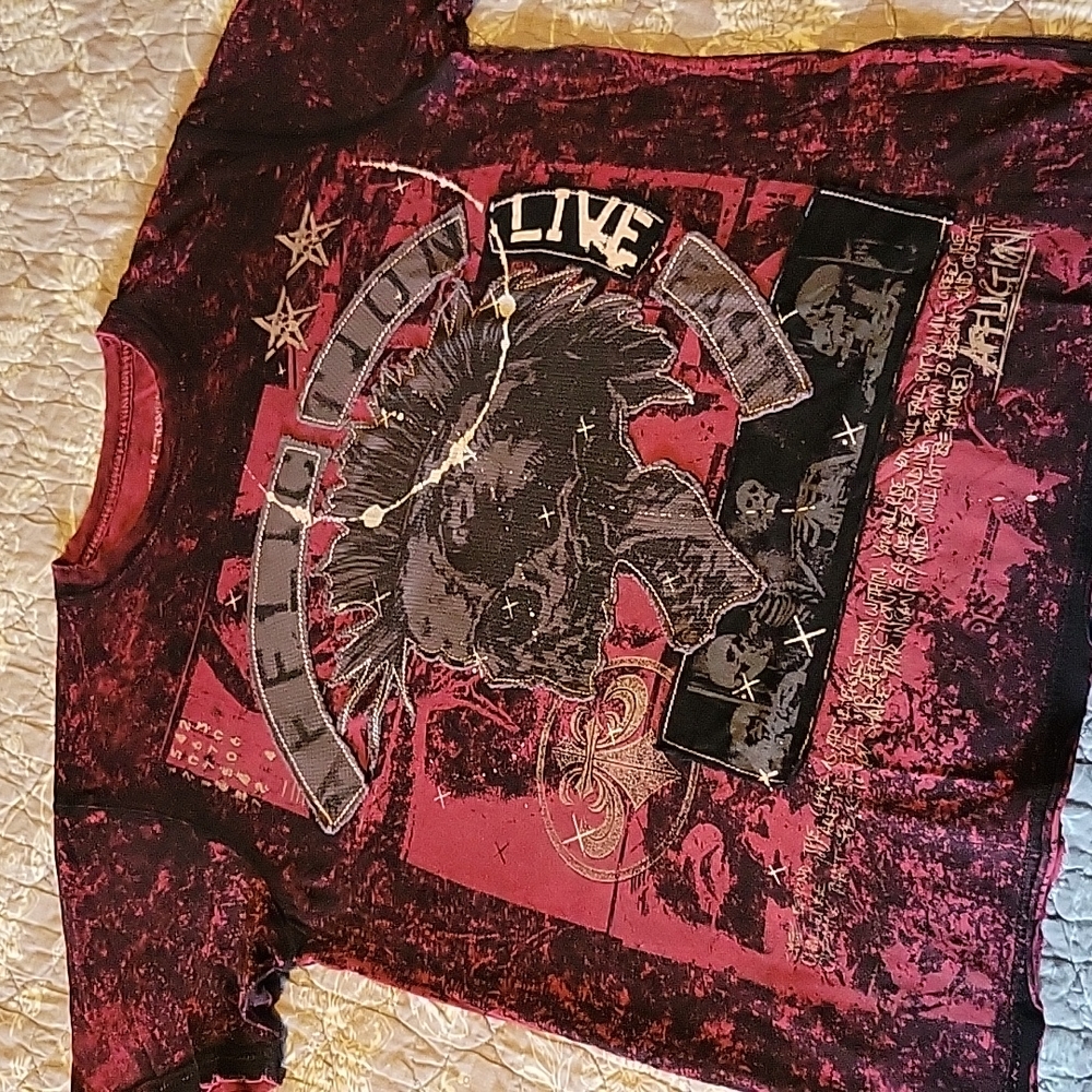 Vintage Affliction red/black splattered